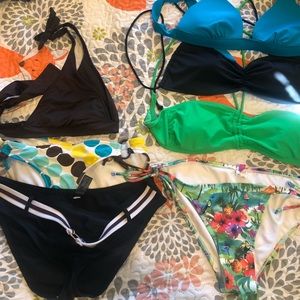 Size large bikinis 4 tops,  3 bottoms